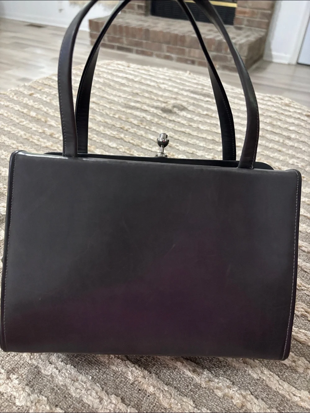 Sydney California 60’s Classic Structured gray Women's Lucite Top Handle Handbag